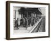 Platform Full of Commuters Wait for the London Waterloo Train Service During the Morning Rush Hour-null-Framed Art Print