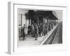 Platform Full of Commuters Wait for the London Waterloo Train Service During the Morning Rush Hour-null-Framed Art Print