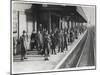Platform Full of Commuters Wait for the London Waterloo Train Service During the Morning Rush Hour-null-Mounted Art Print