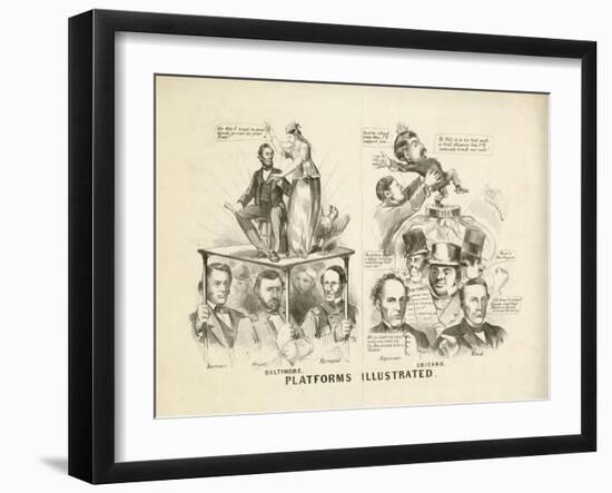 Platforms Illustrated, 1864-Currier & Ives-Framed Giclee Print