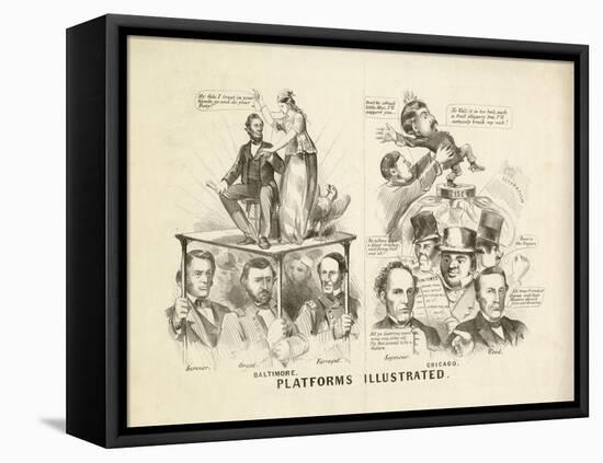 Platforms Illustrated, 1864-Currier & Ives-Framed Stretched Canvas