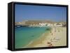 Plati Yialos Beach, Mykonos, Cyclades Islands, Greece, Europe-Fraser Hall-Framed Stretched Canvas