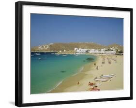 Plati Yialos Beach, Mykonos, Cyclades Islands, Greece, Europe-Fraser Hall-Framed Photographic Print