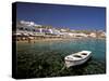 Platis Gialos Beach, Mykonos, Cyclades Islands, Greece-Walter Bibikow-Stretched Canvas