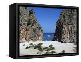 Platja De Torrent De Pareis, Sa Calobra, Mallorca (Majorca), Balearic Islands, Spain, Mediterranean-Stuart Black-Framed Stretched Canvas