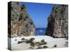 Platja De Torrent De Pareis, Sa Calobra, Mallorca (Majorca), Balearic Islands, Spain, Mediterranean-Stuart Black-Stretched Canvas