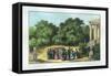 Plato and His Disciples in the Garden of the Academy, from "La Vie Des Savants Illustres"-Alexandre De Bar-Framed Stretched Canvas