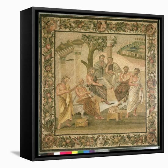 Plato Conversing with His Pupils, from the House of T. Siminius. Pompeii-Roman-Framed Stretched Canvas