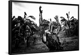 Platoon Arms Raised B&W Movie Poster Print-null-Framed Poster