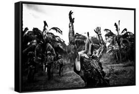 Platoon Arms Raised B&W Movie Poster Print-null-Framed Stretched Canvas