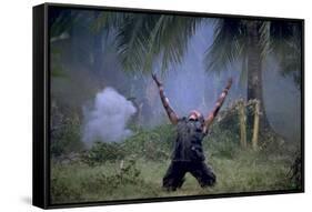 Platoon Willem Dafoe as Sgt Elias Arms Up Movie Poster Print-null-Framed Stretched Canvas