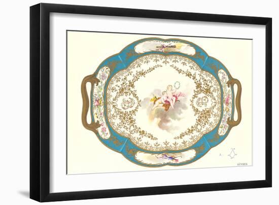 Platter with Cherub Scene-null-Framed Art Print
