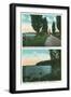 Plattsburg, New York - Lake Champlain Drive View, Bluff Point View of Lake-Lantern Press-Framed Art Print