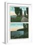 Plattsburg, New York - Lake Champlain Drive View, Bluff Point View of Lake-Lantern Press-Framed Art Print