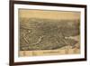 Plattsburgh, New York - Panoramic Map-Lantern Press-Framed Premium Giclee Print