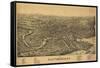 Plattsburgh, New York - Panoramic Map-Lantern Press-Framed Stretched Canvas