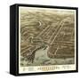 Plattsburgh, New York - Panoramic Map-Lantern Press-Framed Stretched Canvas