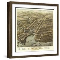 Plattsburgh, New York - Panoramic Map-Lantern Press-Framed Art Print