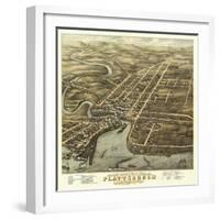 Plattsburgh, New York - Panoramic Map-Lantern Press-Framed Art Print