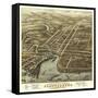 Plattsburgh, New York - Panoramic Map-Lantern Press-Framed Stretched Canvas