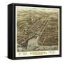 Plattsburgh, New York - Panoramic Map-Lantern Press-Framed Stretched Canvas