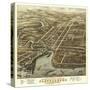 Plattsburgh, New York - Panoramic Map-Lantern Press-Stretched Canvas