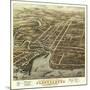 Plattsburgh, New York - Panoramic Map-Lantern Press-Mounted Art Print