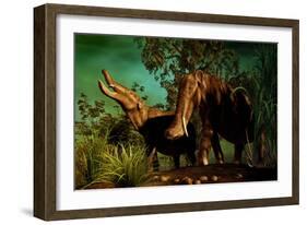 Platybelodon Was a Large Herbivorous Mammal That Lived During the Miocene Epoch-null-Framed Art Print