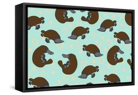 Platypus Love-Joanne Paynter Design-Framed Stretched Canvas