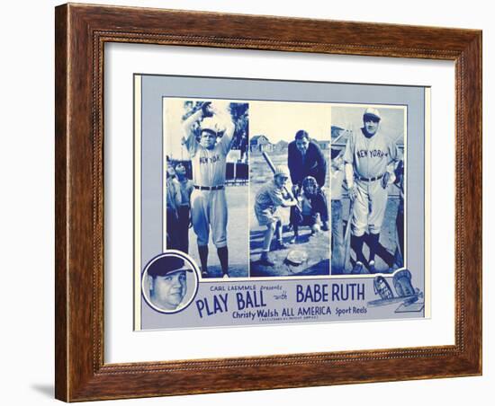 Play Ball With Babe Ruth, 1920-null-Framed Art Print