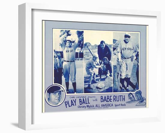 Play Ball With Babe Ruth, 1920-null-Framed Art Print