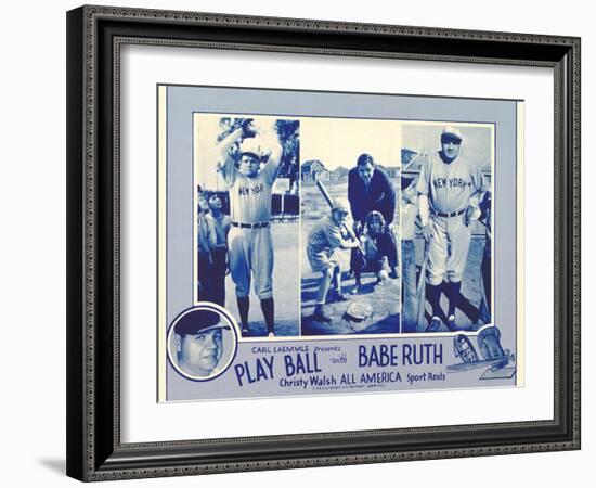 Play Ball With Babe Ruth, 1920-null-Framed Art Print