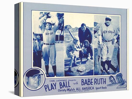 Play Ball With Babe Ruth, 1920-null-Stretched Canvas