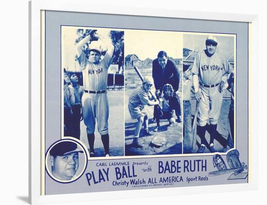 Play Ball With Babe Ruth, 1920-null-Framed Art Print