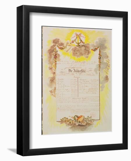 Play-Bill for the World Premier Performance in Vienna of 'The Magic Flute'-Austrian School-Framed Giclee Print