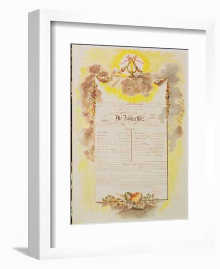 Play-Bill for the World Premier Performance in Vienna of 'The Magic Flute'-Austrian School-Framed Giclee Print