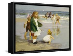 Play in the Surf-Edward Henry Potthast-Framed Stretched Canvas