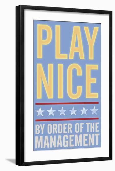 Play Nice-John W^ Golden-Framed Art Print