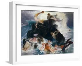 Play of the Nereides, 1886-Arnold Bocklin-Framed Giclee Print