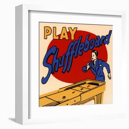 Play Shuffleboard-null-Framed Art Print