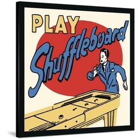 Play Shuffleboard-Retro Series-Stretched Canvas