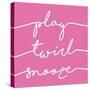 Play Twirl Snooze PINK-Gigi Louise-Stretched Canvas