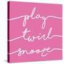 Play Twirl Snooze PINK-Gigi Louise-Stretched Canvas