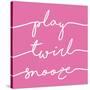 Play Twirl Snooze PINK-Gigi Louise-Stretched Canvas