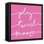 Play Twirl Snooze PINK-Gigi Louise-Framed Stretched Canvas