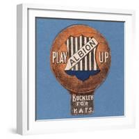 Play Up Albion', Baines' Card in the Shape of a Football, 1888-89-null-Framed Giclee Print