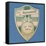 Play Up Bournemouth', Baines' Card in the Shape of a Shield and Two Footballers Sitting on Top of…-null-Framed Stretched Canvas