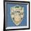 Play Up Bournemouth', Baines' Card in the Shape of a Shield and Two Footballers Sitting on Top of…-null-Framed Giclee Print