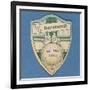 Play Up Bournemouth', Baines' Card in the Shape of a Shield and Two Footballers Sitting on Top of…-null-Framed Giclee Print