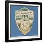 Play Up Bournemouth', Baines' Card in the Shape of a Shield and Two Footballers Sitting on Top of…-null-Framed Giclee Print